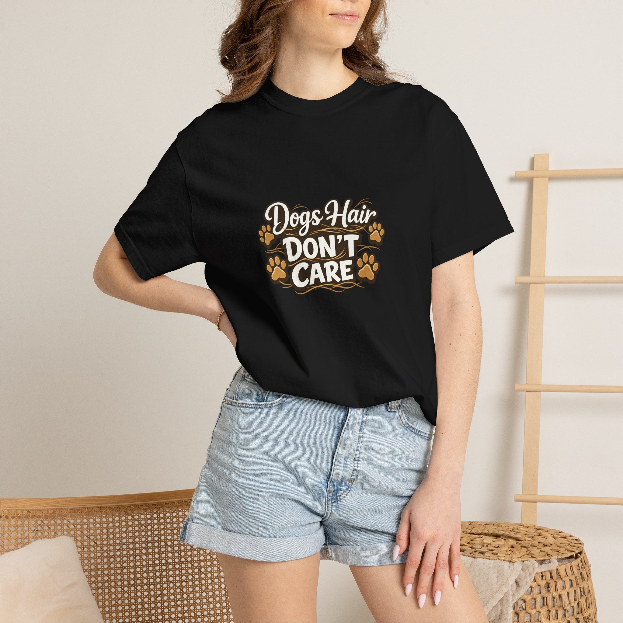 dogs hair don't care T-shirt | Funny Dog Lover Tee