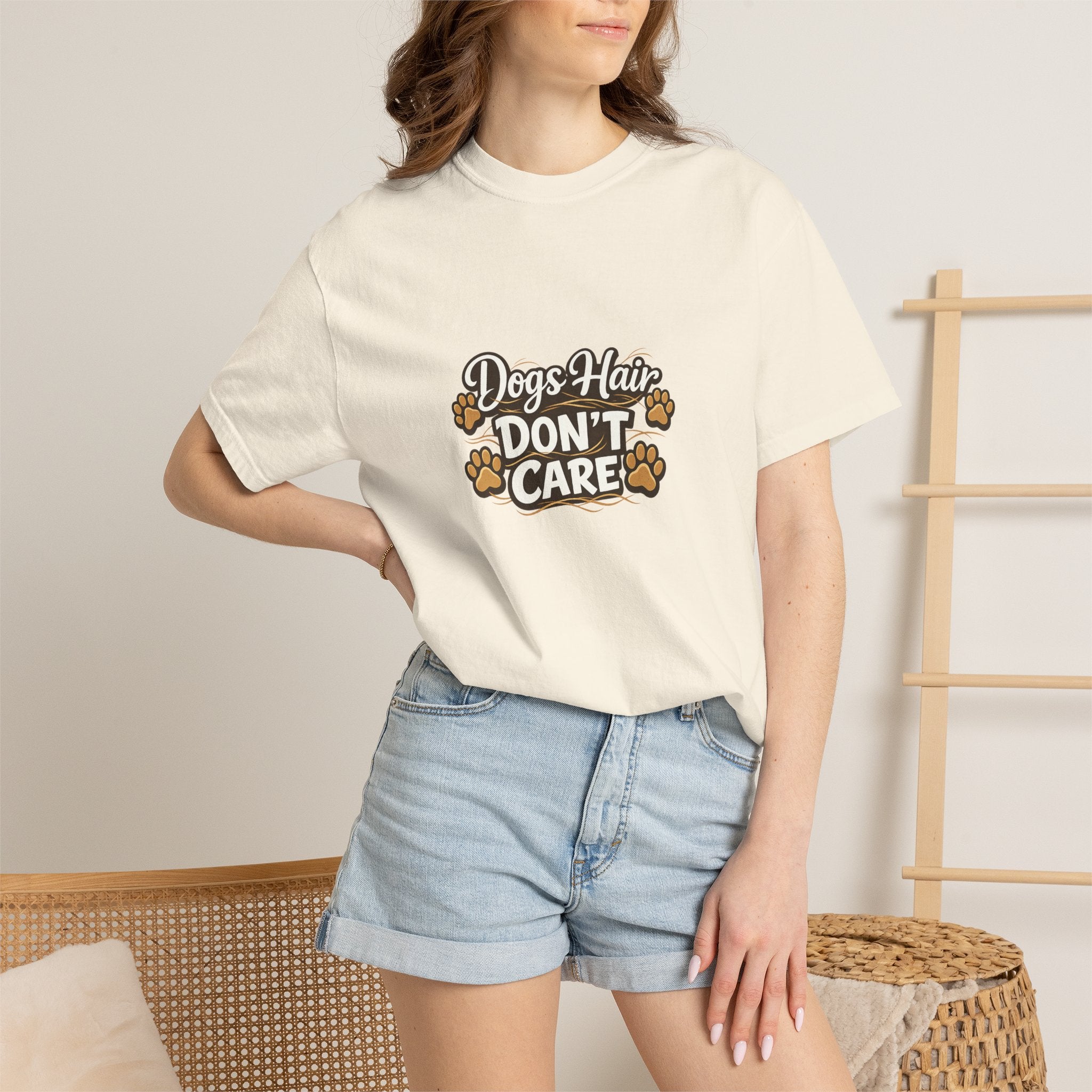 dogs hair don't care T-shirt | Funny Dog Lover Tee