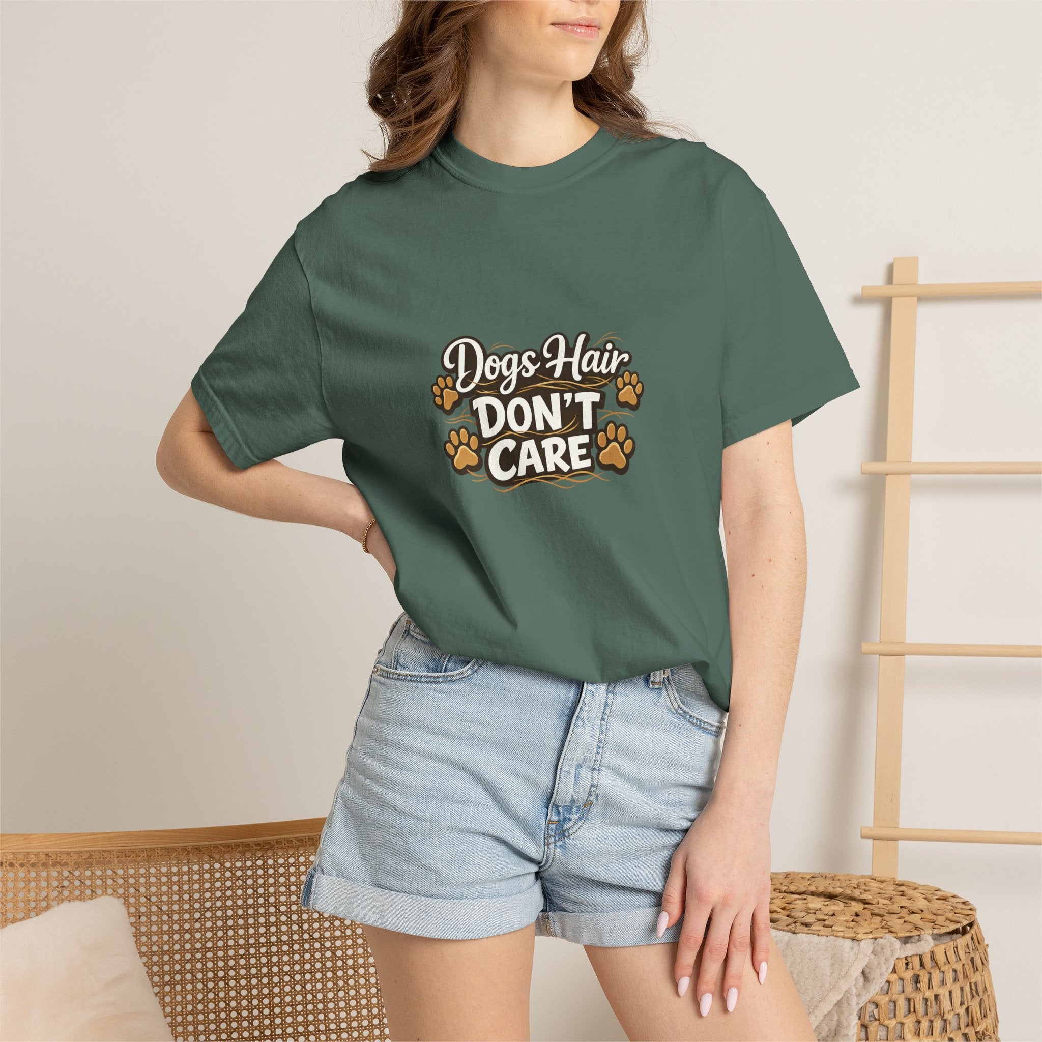 dogs hair don't care T-shirt | Funny Dog Lover Tee