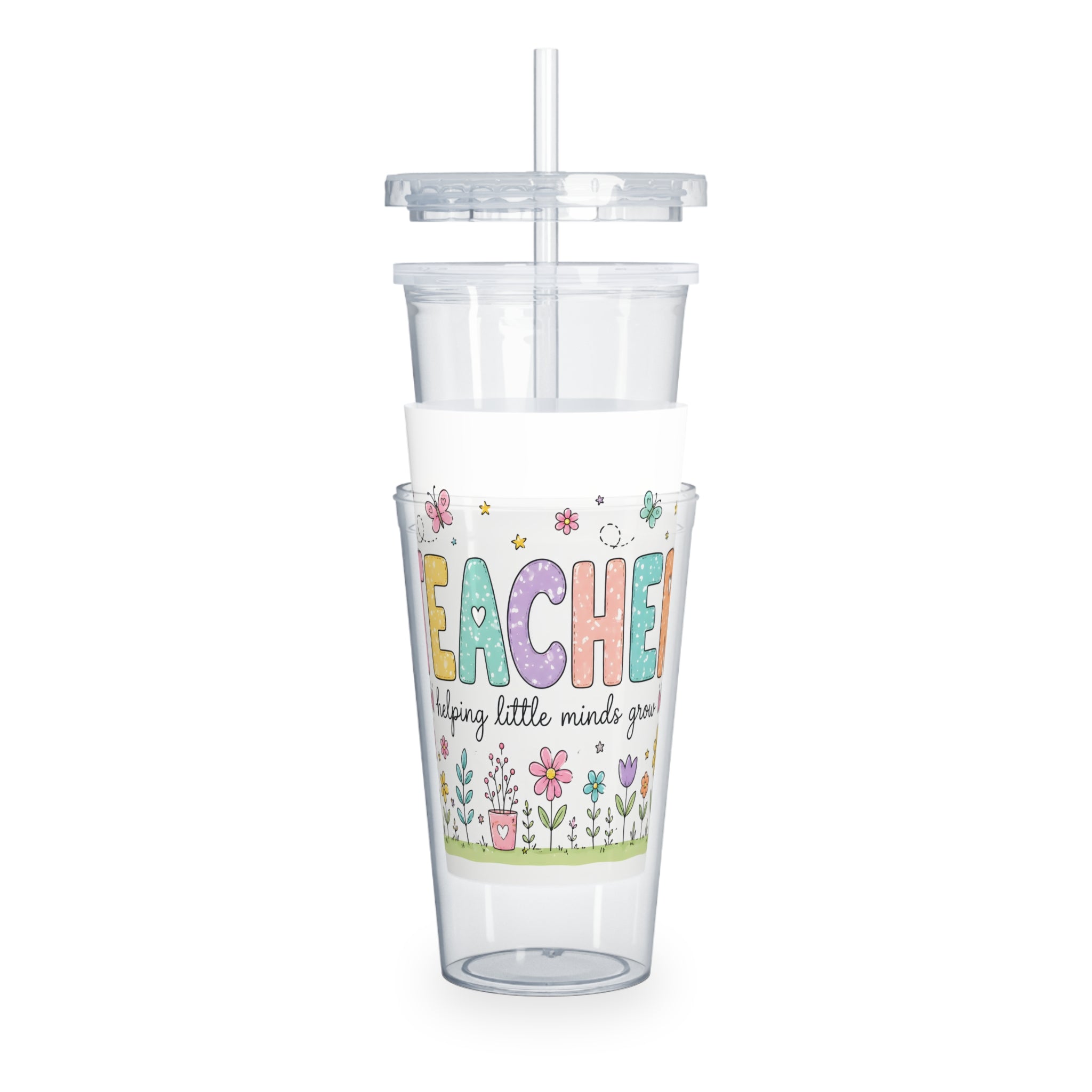 Plastic Tumbler with Straw