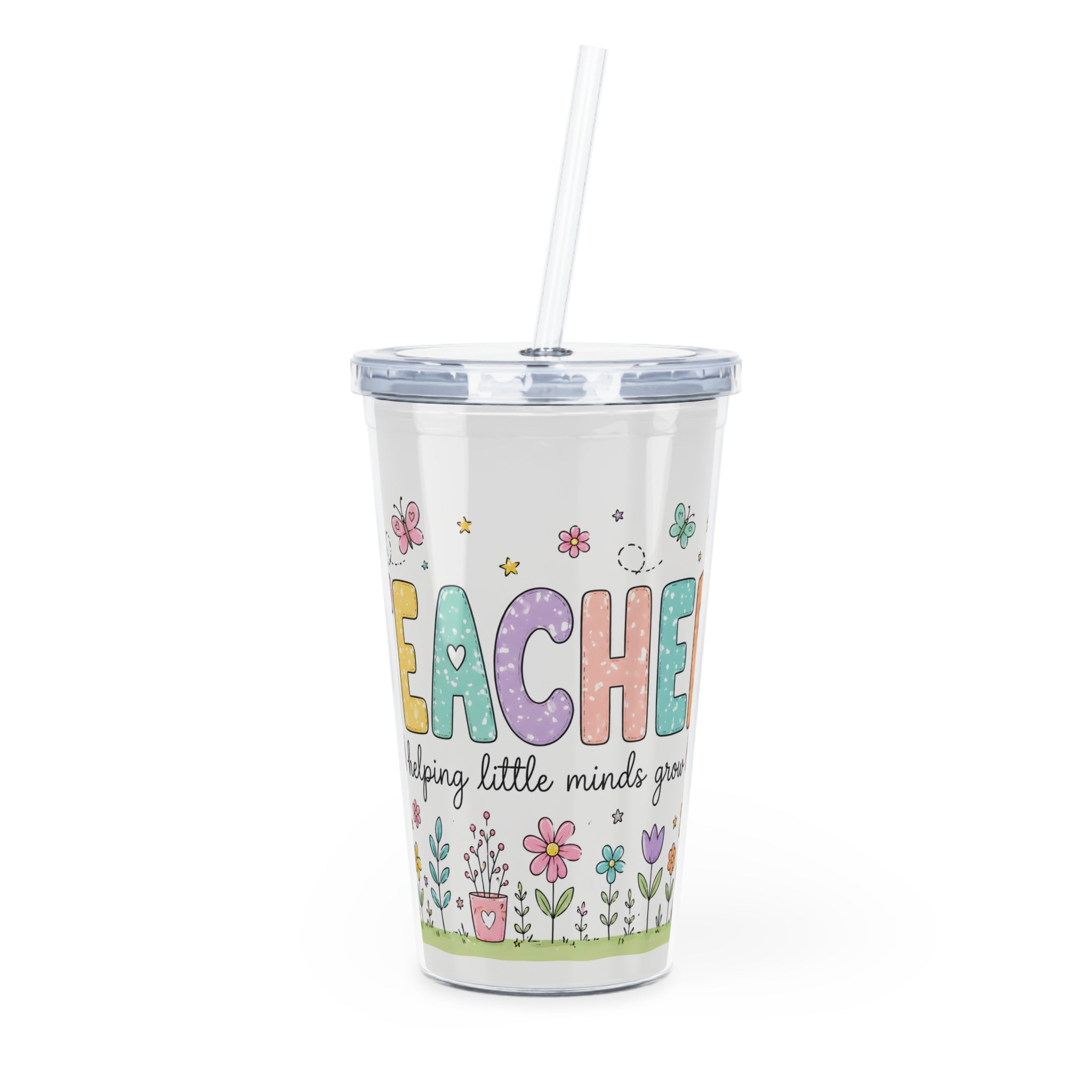 Plastic Tumbler with Straw