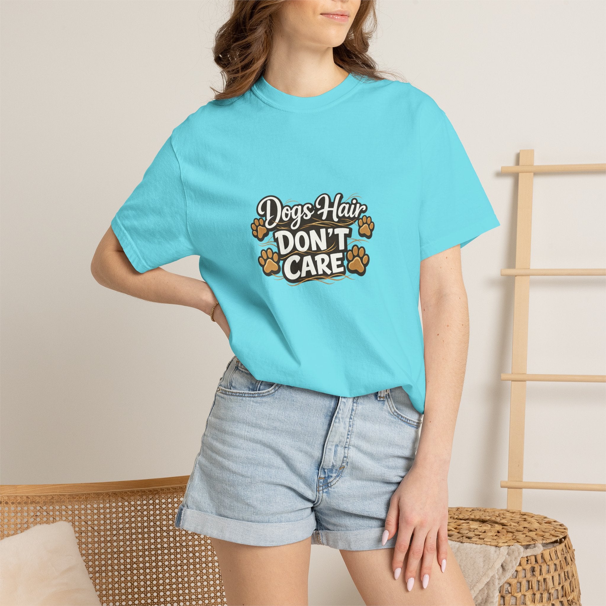 dogs hair don't care T-shirt | Funny Dog Lover Tee